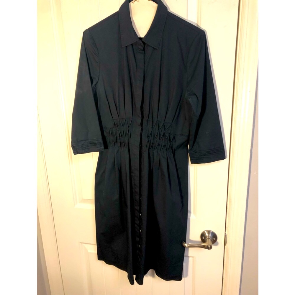 Ellie Tahari Navy cotton shirt dress